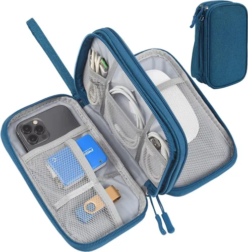 Miniatura 12 de Organizador electrónico para cable de viaje, bolsa organizadora electrónica, funda organizadora de accesorios electrónicos impermeable para banco