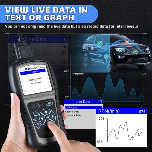 Miniatura 4 de Autel MaxiLink ML519, herramienta de escaneo OBD2 de modo 6 mejorado, herramienta de escaneo de diagnóstico automático, lector de código de fallo