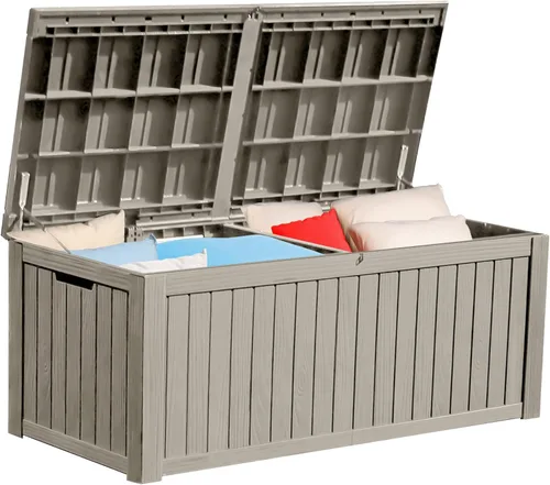 Miniatura 15 de YITAHOME Caja de almacenamiento para la terraza, de 51 galones, contenedor de almacenamiento para exteriores resistente a la intemperie para cojines
