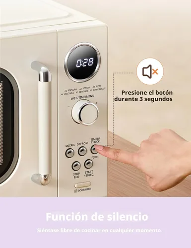 Miniatura 5 de COMFEE' Horno microondas retro, microondas pequeño con 6 menús automáticos, microondas compacto de encimera de 0.9 pies cúbicos con cocción