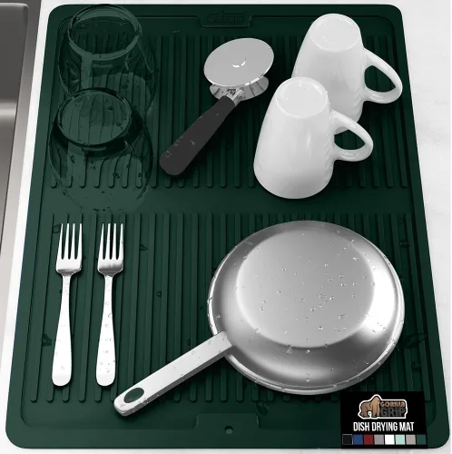 Miniatura 45 de GORILLA GRIP Tapete de microfibra ultra absorbente de agua, malla gruesa de secado rápido, almohadilla antideslizante para platos de fregadero