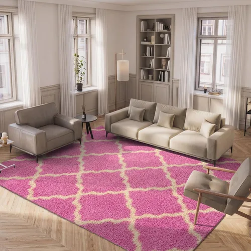 Miniatura 57 de Safavieh - Dallas Shag Collection SGD257A - Alfombra de área con diseño de enrejado de 10 x 14 pies