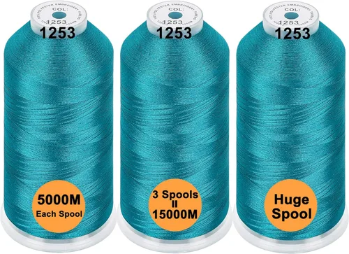 Miniatura 16 de New brothreads - 40 opciones - Varios paquetes de colores surtidos de hilo de poliéster para máquina de bordar, carrete grande de 5000 m para todas