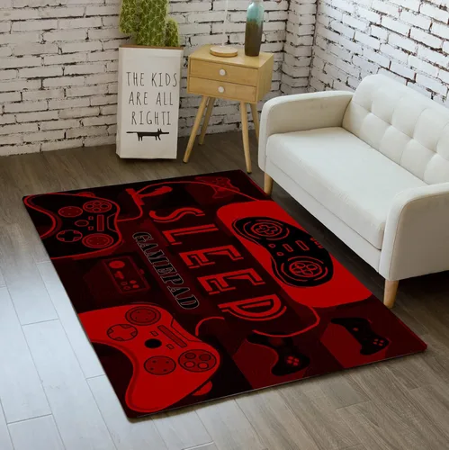 Miniatura 22 de Alfombras de Jugador para Dormitorio de Niños, Pintura de Dibujos Animados con Gamepad, Alfombra para el Hogar para Adolescentes, Decoración Genial