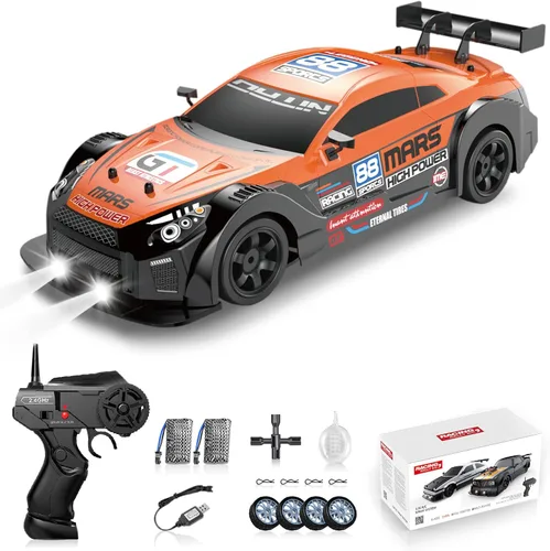Miniatura 9 de Coche de deriva a control remoto, auto RC a la deriva de 2.4 GHz 1/16, autos de control remoto 4WD de alta velocidad, vehículos de carreras de Negro