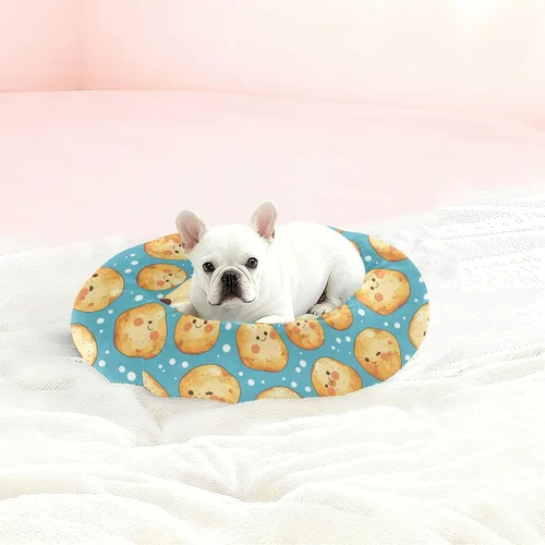 Miniatura 2 de Wudan Pet Cat Beds Removable & Washable Fluffy Dog Cave Bed for Small Size Pets Supplies XS Cartoon Kawaii-Style Potato Blue