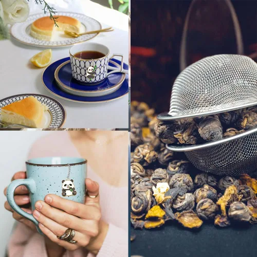 Miniatura 4 de 2 piezas de té de hojas sueltas más empinadas, lindo colador de té, infusor de té en forma de corazón de acero inoxidable, bola de té para regalos