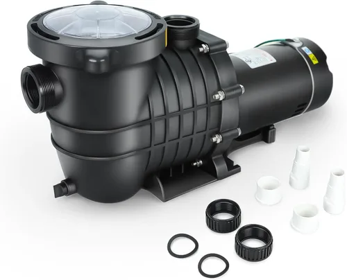 Bomba de piscina de 2.0 HP en /sobre tierra, bombas de agua de piscina de una sola velocidad de 110V 6600GPH lnground sobre tierra con cesta de