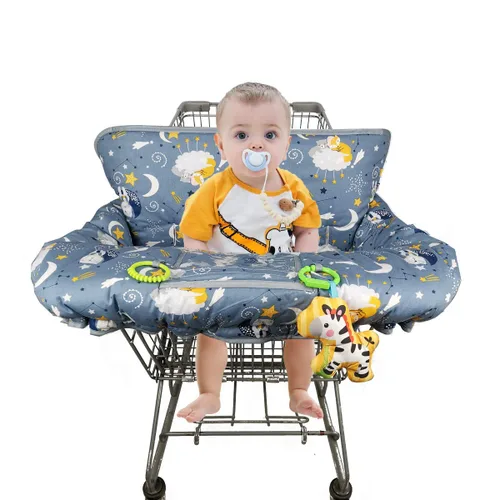 Miniatura 2 de Funda para carrito de compras, cubierta de carrito para bebés, Funda acolchada para silla alta, cojín de asiento reversible dividido, bolsa