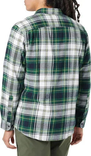 Miniatura 3 de Tienda Essentials Camisa de franela de manga larga con dos bolsillos para hombre