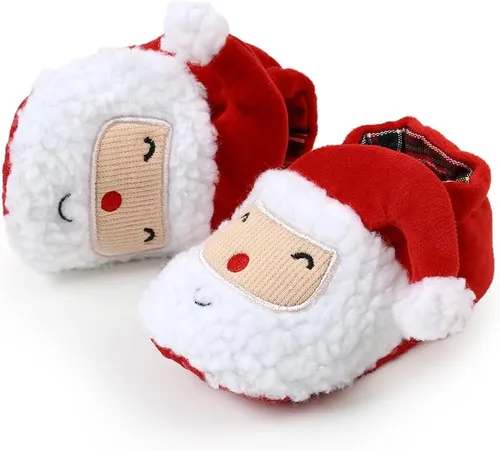 Miniatura 5 de Ohwawadi - Calcetines de forro polar para bebé o niña, suaves y calientes, botas o zapatos para bebés recién nacidos, con estilos de dibujos