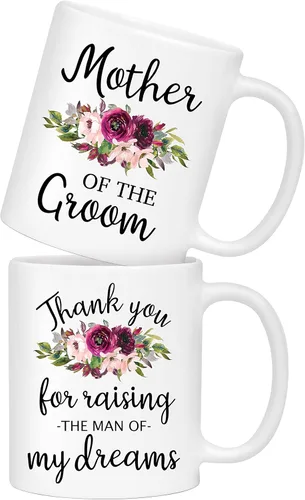 Taza de 11 onzas con texto en inglés "Thank You For Raising The Man Of My Dreams Mother Of The Groom To My Mother In Law - Taza para suegra, regalos