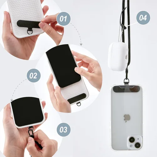 Miniatura 5 de Cordón universal para teléfono, correa cruzada antirrobo para iPhone 17 Pro Max y la mayoría de teléfonos inteligentes, soporte ajustable