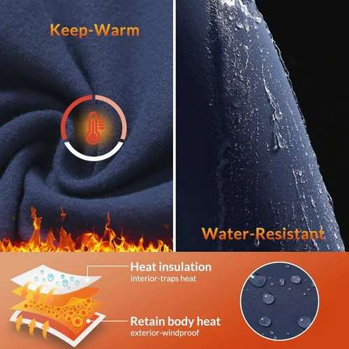 Miniatura 2 de BALEAF Leggings de cintura alta con forro polar para mujer, resistentes al agua, térmicos, cálidos, para invierno, esquí, senderismo, pantalones