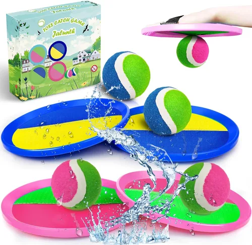 Jalunth Juego de Captura de Pelotas Paletas de Lanzamiento Juguetes de Playa Patio Trasero Juegos al Aire Libre Piscina Lanzamiento al Blanco Juego