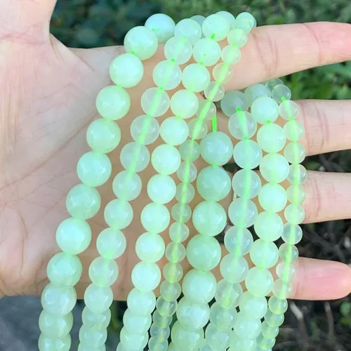 Miniatura 2 de 90 piezas Adabele Jade Natural Nuevo Serpentina Piedras Preciosas Curativas 8mm (0.31 pulgadas) Cuentas Redondas Sueltas Espaciadoras de Piedra