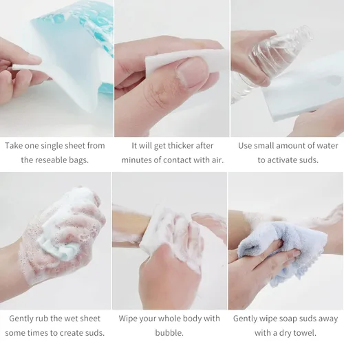 Miniatura 8 de HYGIENJOY Toallitas de limpieza para la piel (75 unidades, 3 paquetes) – Esponja de baño sin enjuague para adultos, extra gruesa, sin residuos
