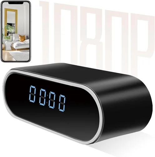 Cámara de seguridad WiFi, reloj de cámara oculta, 1080P, reloj espía con visión nocturna/detección de movimiento, cámara inalámbrica para niñera,