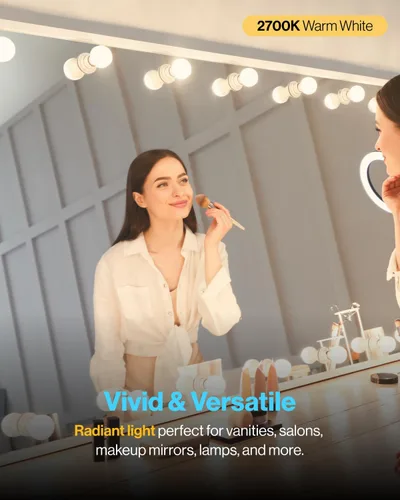 Miniatura 2 de Sunco - Paquete de 12 bombillas LED G25 para espejo de baño, equivalente a 40 W, 6 W, 2700 K blanco suave, regulable, 450 LM, base E26, bombilla