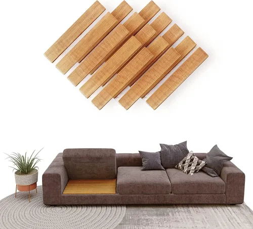 Soporte de cojín de sofá para asiento caído [22 x 63], protector de sofá, solución de hundimiento, insertos de tablero de bambú ajustables debajo