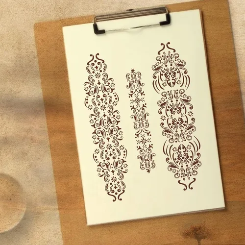 Miniatura 8 de Plantillas de pantalla de seda, transferencias de malla autoadhesivas, plantillas adhesivas reutilizables para pintar sobre madera, pizarra, tela