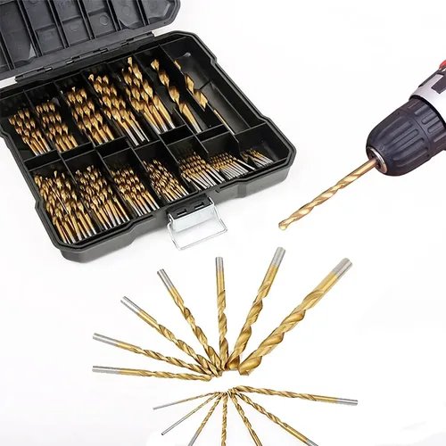 Miniatura 2 de Juego de 99 brocas de titanio, punta de 118 grados, kit de brocas de alta velocidad con estuche de almacenamiento, tamaños de 0.06 a 0.39 pulgadas
