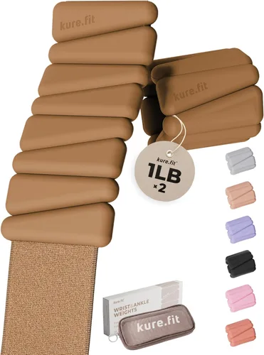 Miniatura 24 de Peso para Pilates Pesas ajustables para muñeca y tobillo para mujeres Brazaletes con peso 1 libra/ 2 libras cada una (Juego de 2)