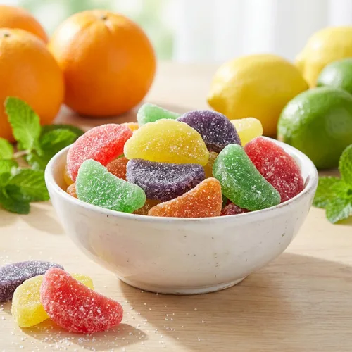 Miniatura 3 de Dulces de Gelatina de Rebanadas de Fruta a Granel, Surtido de Gomitas Suaves y Masticables Recubiertas de Azúcar para Fiestas, Dulces y Golosinas