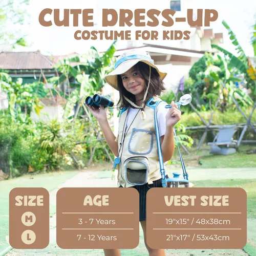 Miniatura 5 de Kit de explorador para niños con chaleco de safari, sombrero y más – Kit de captura de insectos para niños con guía de aventuras y búsqueda