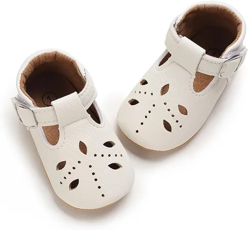 Miniatura 7 de SOFMUO Zapatos deportivos de cuero con cordones para bebés, niños y niñas, suela de goma suave, mocasines Oxford para recién nacidos