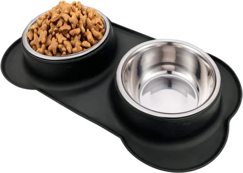 Miniatura 15 de AsFrost Cuencos para comida de perro de acero inoxidable Cuencos para mascotas y cuencos para agua de perro sin derrames ni deslizamiento, cuencos
