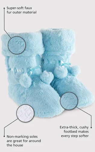 Miniatura 4 de PajamaGram - Zapatillas para mujer con forro polar, pantuflas abotinadas