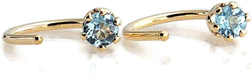 Miniatura 39 de Half Huggie Birthstone Gold Hoop Earrings for Women Tiny Cartilage Stud Piercing Earring Hypoallergenic Earring Screw Back Dainty Hug