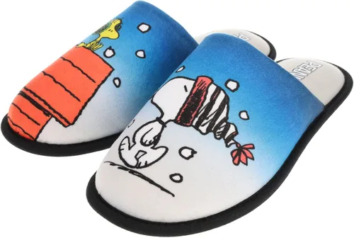Peanuts Pantuflas familiares, pantuflas navideñas Snoopy & Woodstock, tallas para adultos, jóvenes y niños pequeños