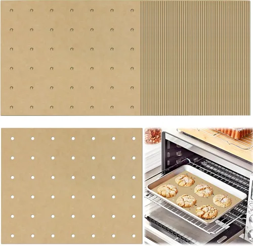 120 hojas de forros de papel pergamino para freidora de aire sin blanquear de 9 x 11 pulgadas, papel de hornear rectangular desechable antiadherente
