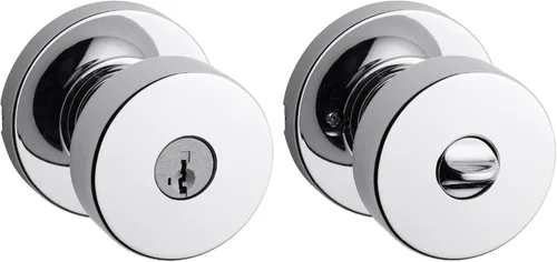 Miniatura 29 de Kwikset Pismo - Pomo de puerta redondo simulado, manija de un solo lado para armarios, puertas dobles francesas y despensa, pomo de puerta