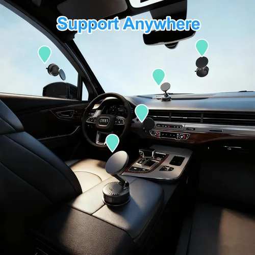 Miniatura 2 de Soporte magnético para teléfono de automóvil para tablero y parabrisas, fuerte succión e imán N52, soporte manos libres ajustable de 360° compatible
