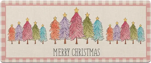 Tapete de baño de Navidad a cuadros para bañera, antideslizante, de secado rápido y absorbente, tierra de diatomeas, fregadero, dormitorio, cocina,