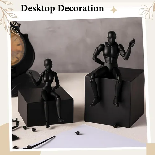 Miniatura 2 de Yookeer Conjunto de cuerpo, figuras de acción de dibujo, muñeca de dibujo de PVC femenino y masculino, modelo humano, maniquí, figuras de maniquí