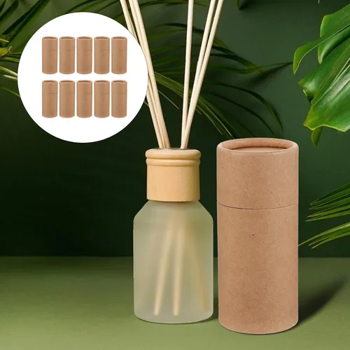 Miniatura 2 de Hemoton 30 cajas de regalo cilíndricas de papel kraft de 5.27 x 6.85 x 2.28 pulgadas, embalaje de cartón para botellas de aceite esencial