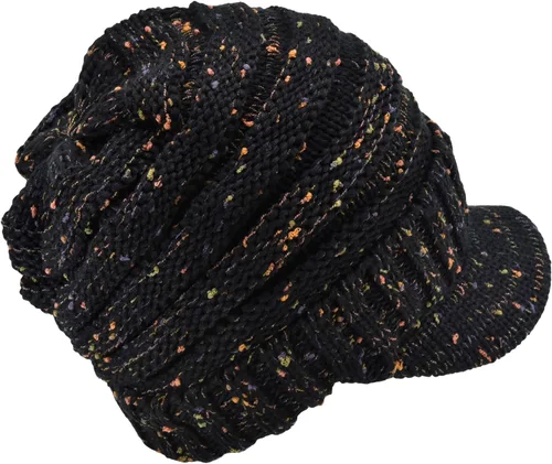 Miniatura 3 de C.C Gorro de punto acanalado de gran tamaño con visera