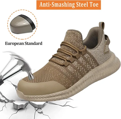 Miniatura 2 de Zapatos de punta de acero para hombres y mujeres, cómodos, ligeros, zapatos de seguridad para el trabajo, a prueba de pinchazos, antideslizantes