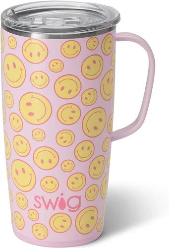 Miniatura 30 de Swig Life Taza de Viaje de 18 oz, Vaso Aislante con Asa y Tapa, Taza de Café de Viaje, Compatible con Portavasos, Acero Inoxidable, Vaso de 18 oz