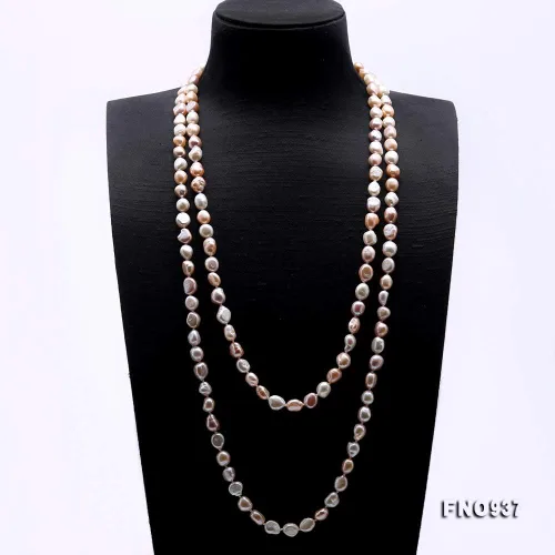Miniatura 2 de JYX Pearl Collar infinito de 0.315-0.354 in multicolor barroco perla collar largo suéter collar 64", Perla, Perla