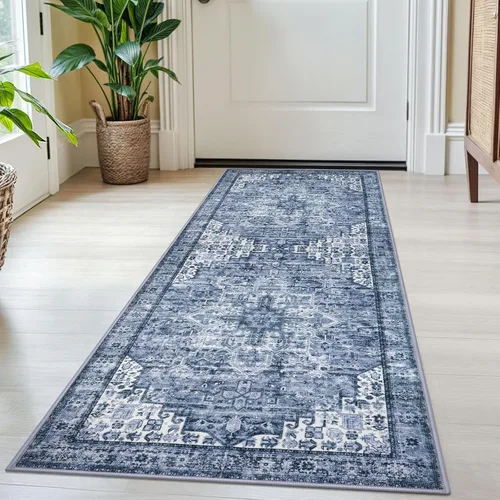 Miniatura 92 de SIILOOM Alfombra lavable de 2 x 3 pies, alfombra suave color taupe ceniza para entrada, tapete antideslizante para puerta de interior, tapete