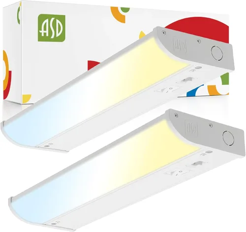 Miniatura 20 de ASD Iluminación LED para debajo del gabinete, 9 pulgadas, 3 W, 202 LM, luces regulables cableadas para debajo del gabinete para cocina, 3000 K