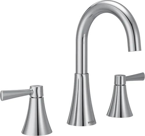 Miniatura 5 de Moen Ronan – Grifo de baño moderno de 4" con dos asas y montaje de desagüe a presión en níquel cepillado resistente a las manchas, 84022SRN