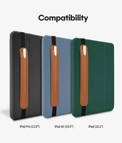 Miniatura 6 de Goospery Soporte para lápices compatible con Apple Pencil (1ª y 2ª generación) Funda de piel sintética, accesorios de bolsillo, banda elástica, Negro