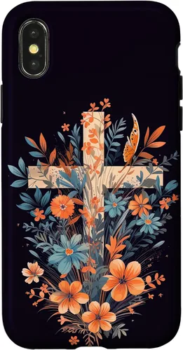 Miniatura 5 de Boho Floral Christian Cross Jesus God Wild Flower Women Case for iPhone 16