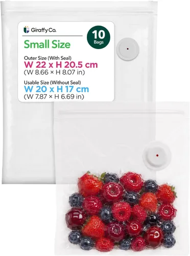 Bolsas reutilizables selladoras al vacío para alimentos – 10/30 Bolsas pequeñas al vacío (22x21cm/8.3x8.7in), libres de BPA, a prueba de fugas,